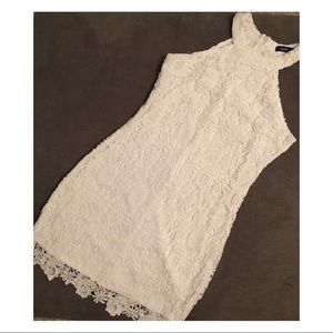 White Floral Crotchet Lace Bodycon Dress